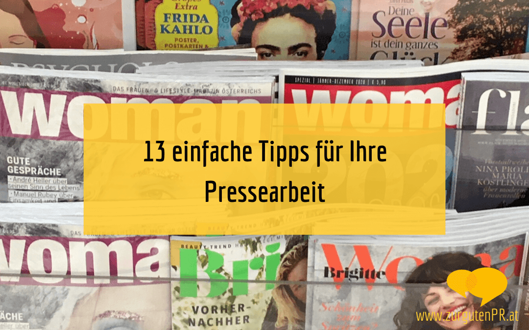 Pressearbeit: 13 einfache Tipps für Selbstständige